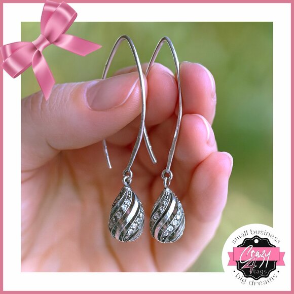 Sterling Silver Drop Earrings - Picture 1 of 8